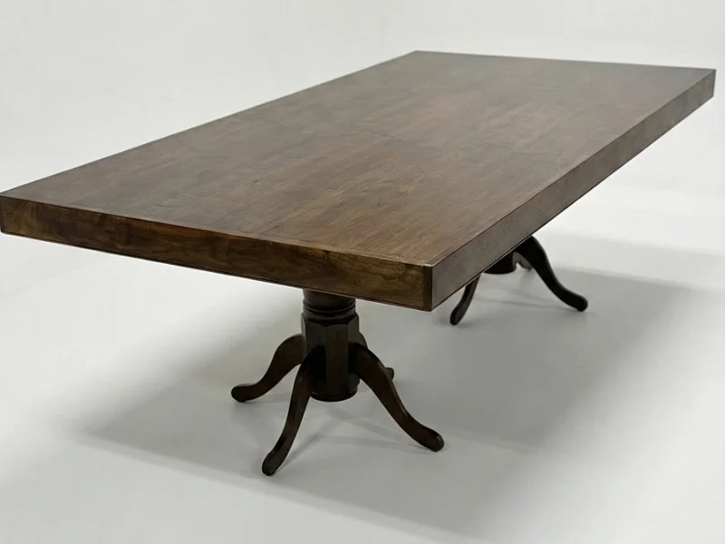 Walnut dining cover laid over the table